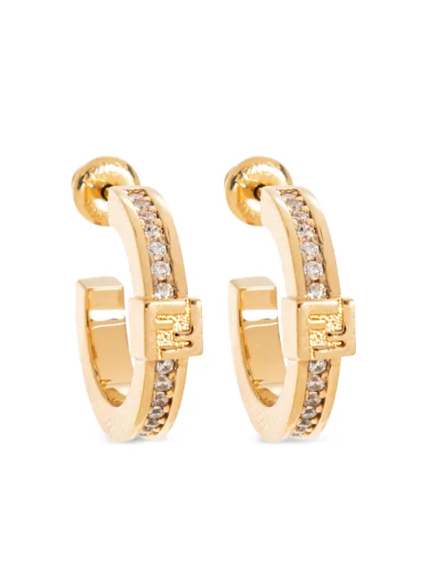 FENDI ff crystal hoop earrings