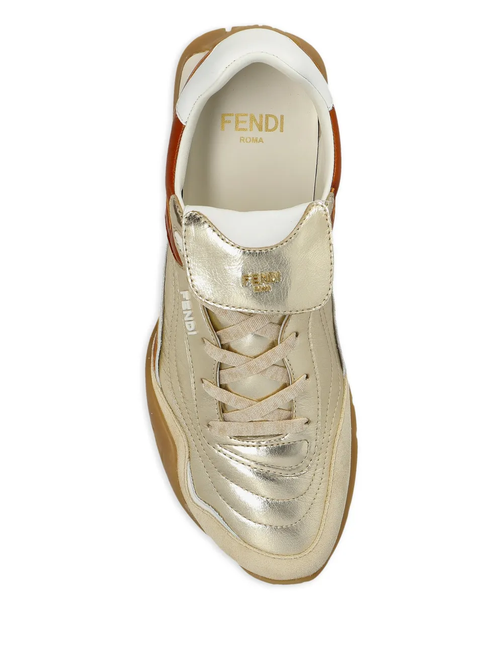 FENDI Sneakers met logoplakkaat Goud
