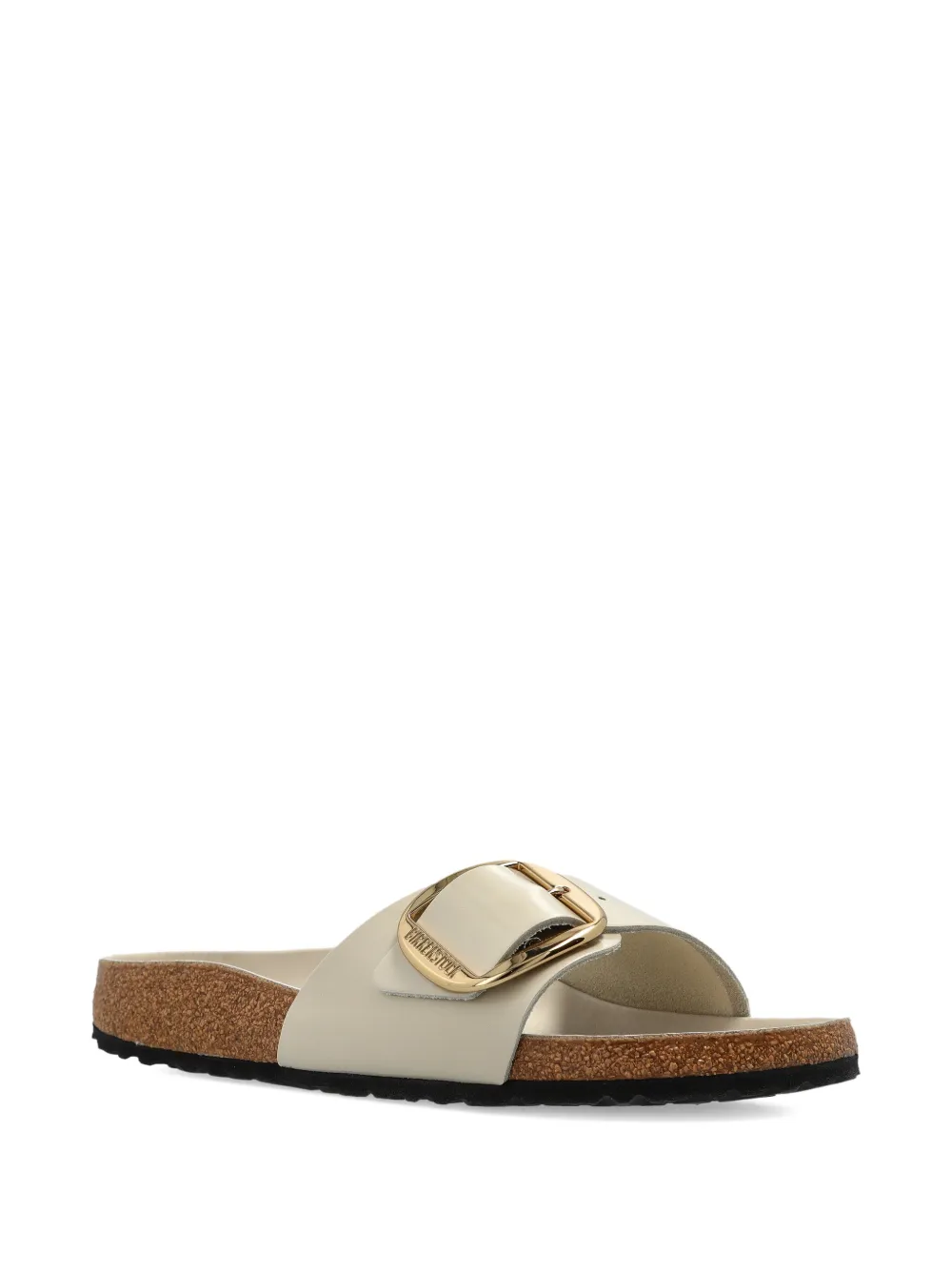 Birkenstock Madrid leren sandalen met grote gesp Beige