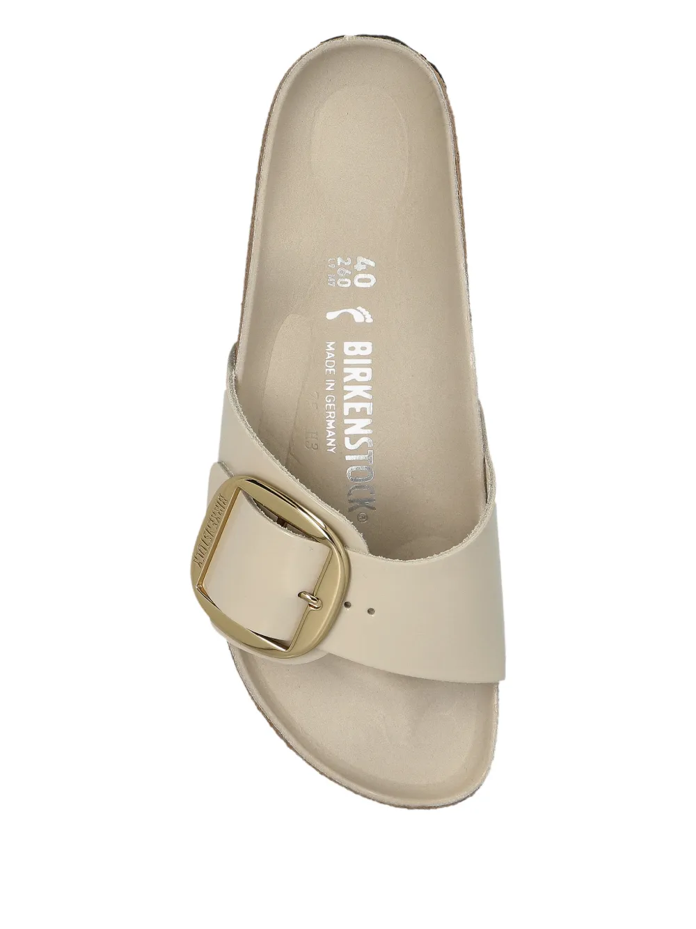 Birkenstock Madrid leren sandalen met grote gesp Beige