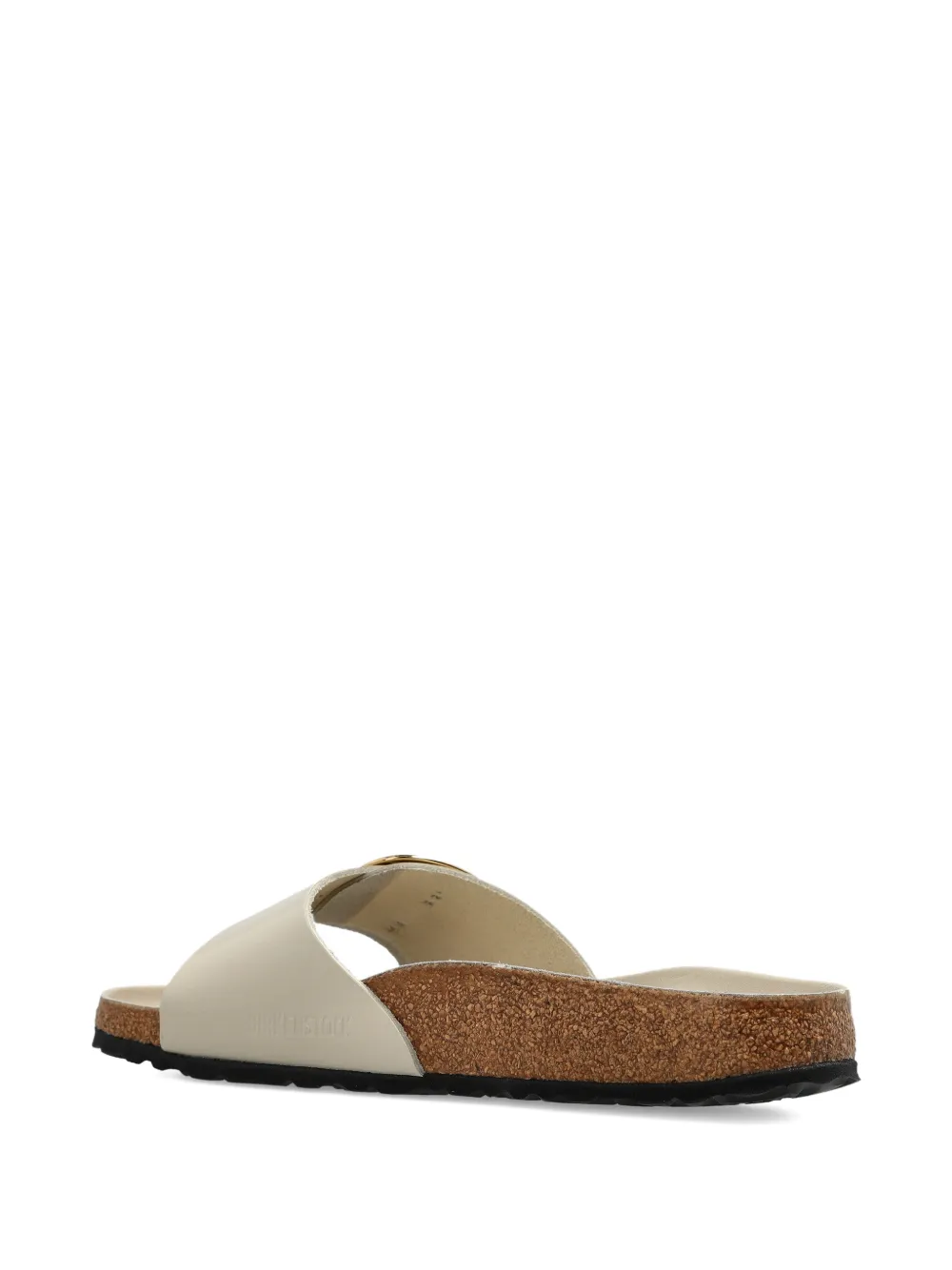 Birkenstock Madrid leren sandalen met grote gesp Beige