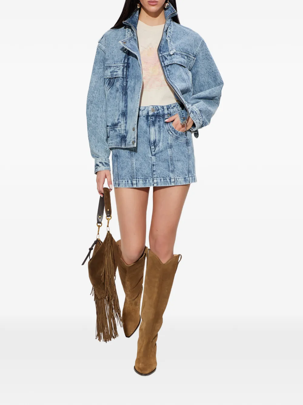 MARANT ÉTOILE Juana five-pocket denim mini skirt - Blauw