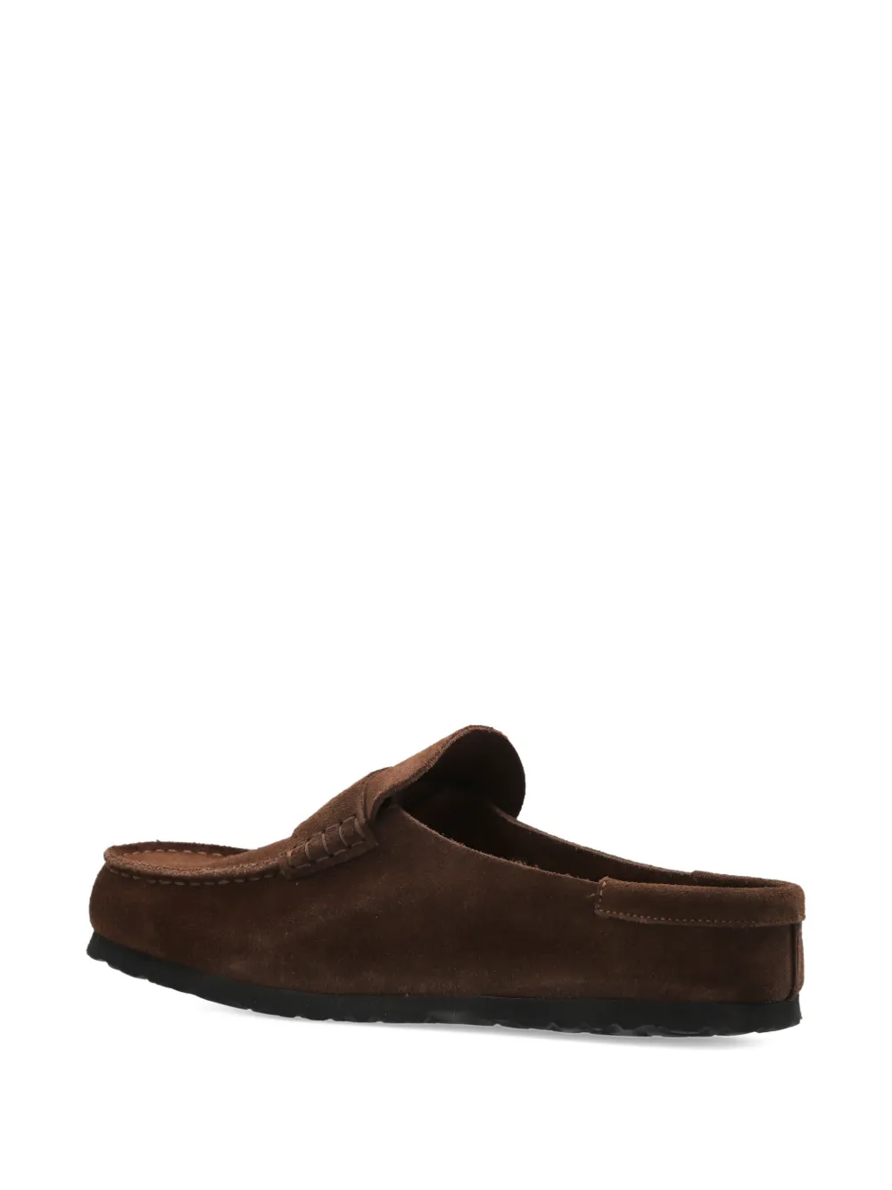 Birkenstock Naples Wrapped suède muiltjes Bruin