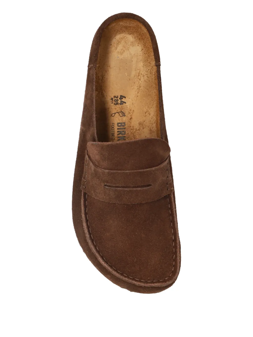 Birkenstock Naples Wrapped suède muiltjes Bruin