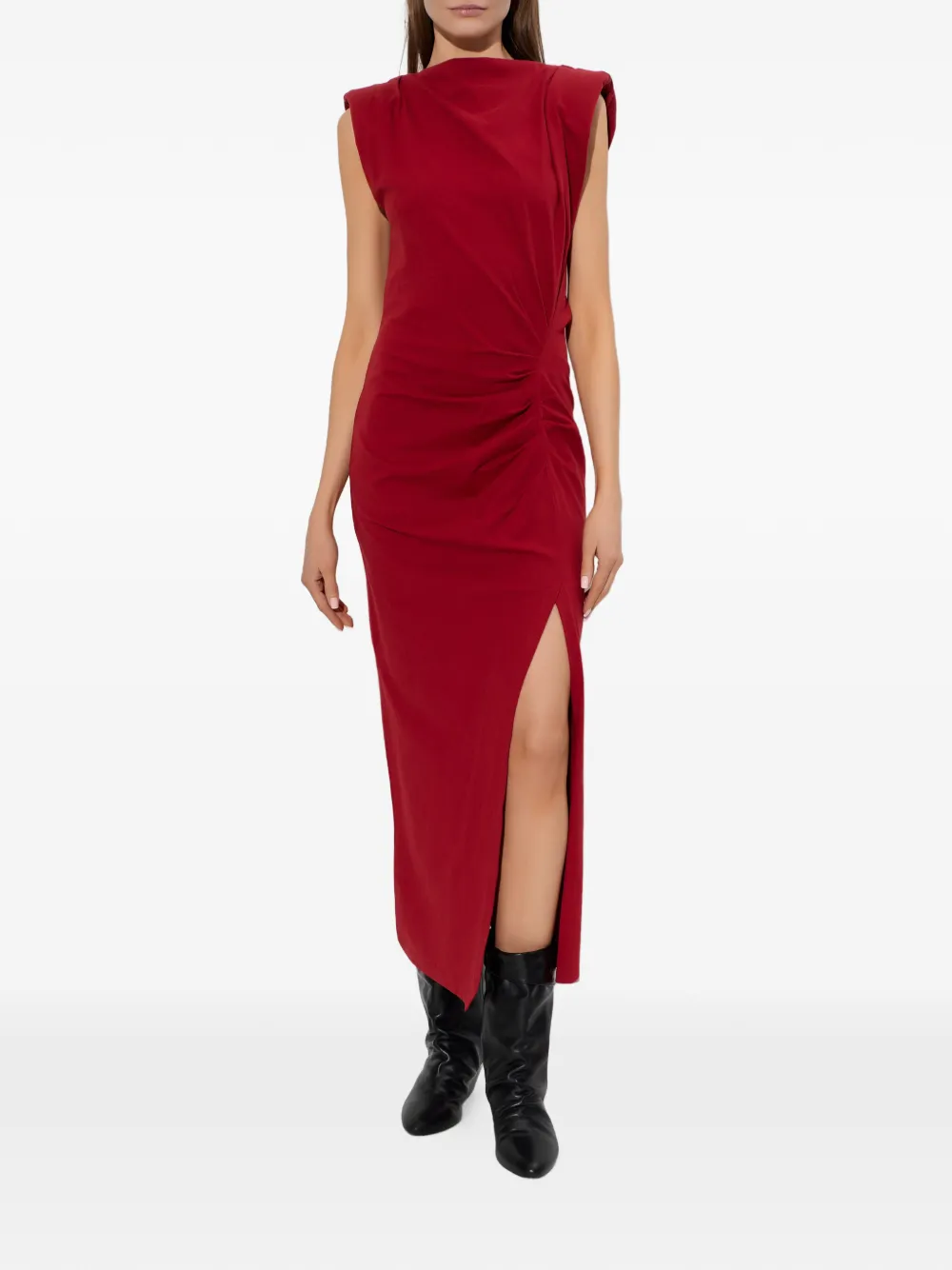  Isabel Marant Nadela Gathered Split Maxi Dress 