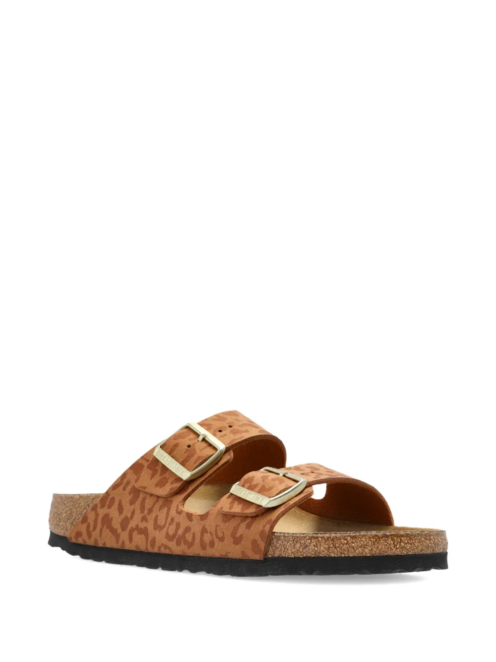 Birkenstock Arizona sandalen met dierenprint en gesp Bruin