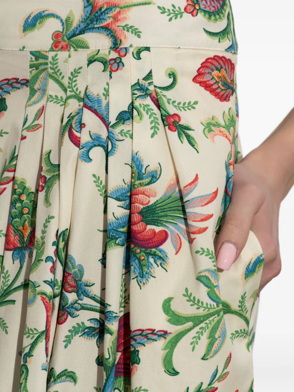 ETRO Midi-rok met bloemenprint Beige