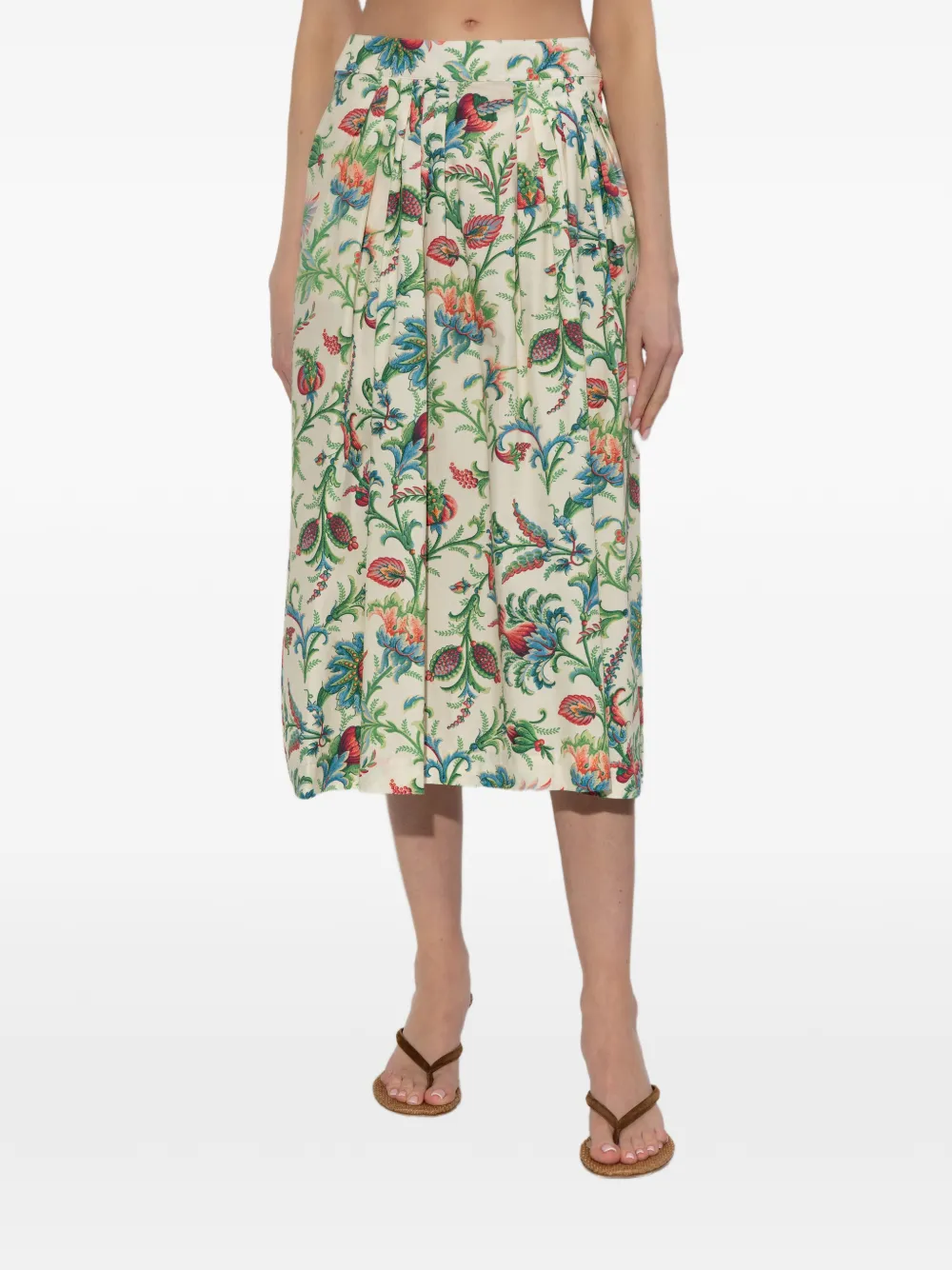 ETRO Midi-rok met bloemenprint Beige