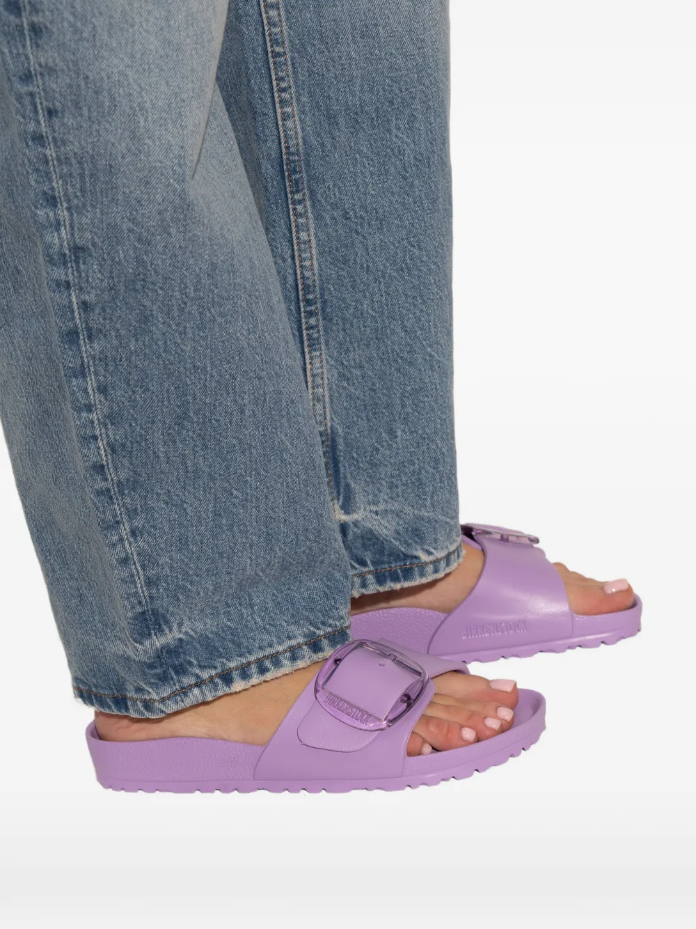 Birkenstock Madrid big buckle flip-flops Paars