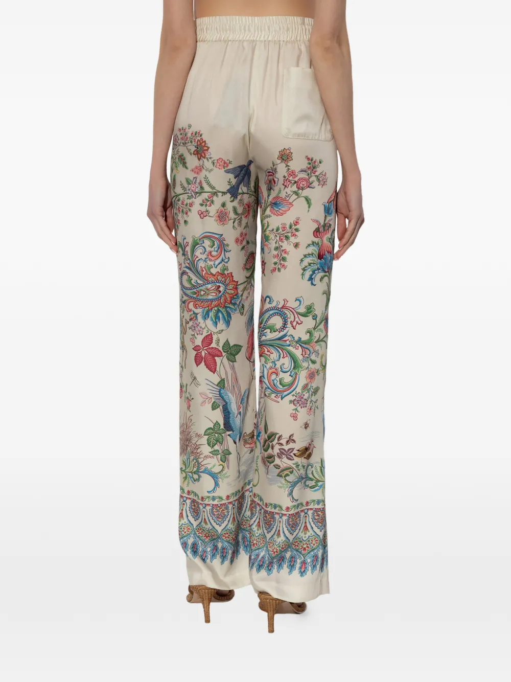 ETRO Broek met bloemenprint Beige