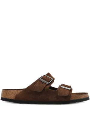 Birkenstock バックル レザーサンダル | ブラウン | FARFETCH JP