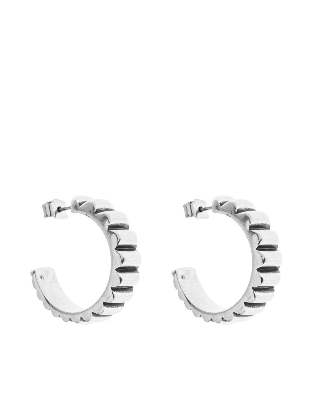 ISABEL MARANT textured hoop earrings - Argento