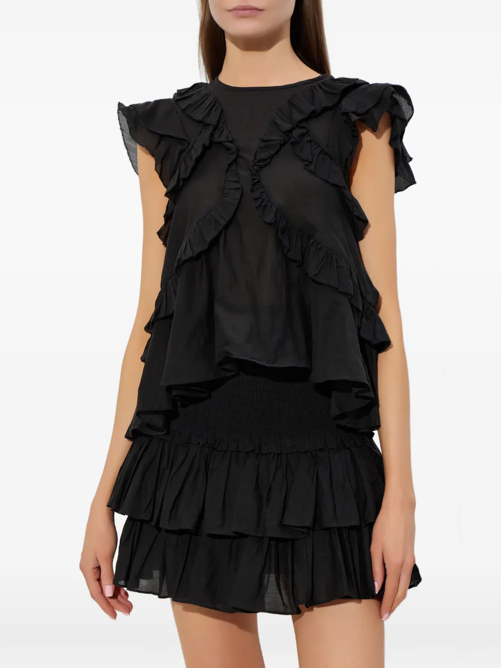 MARANT ÉTOILE Nalou ruffled top | Black | Image 1