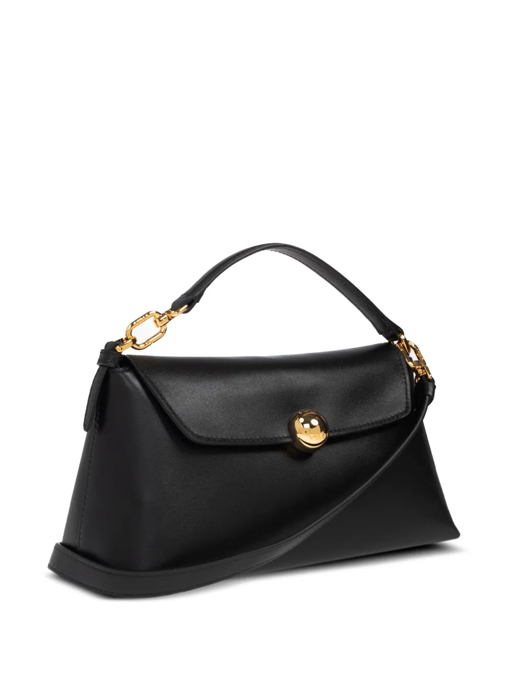 Furla Sfera leren mini-shopper met draaislot Zwart