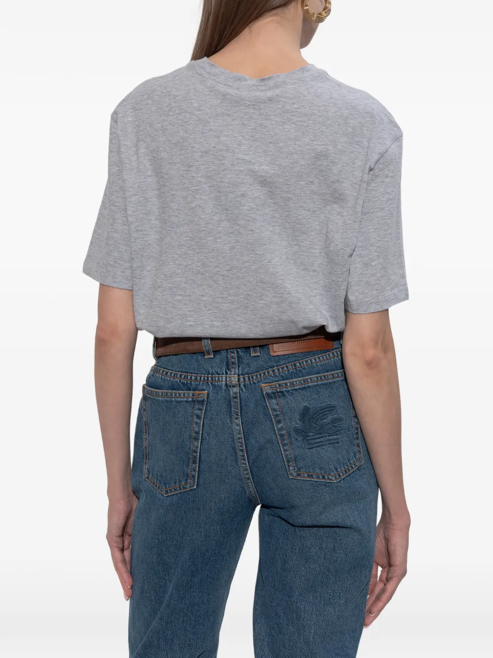 ETRO T-shirt met paardenprint Grijs