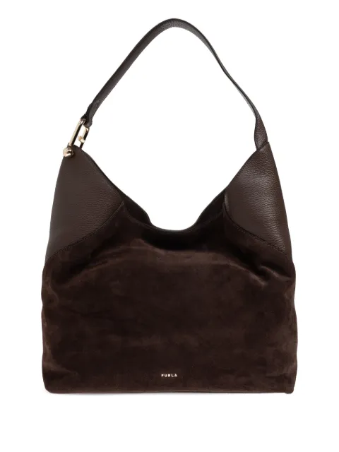 Furla large Lara suede shoulder bag