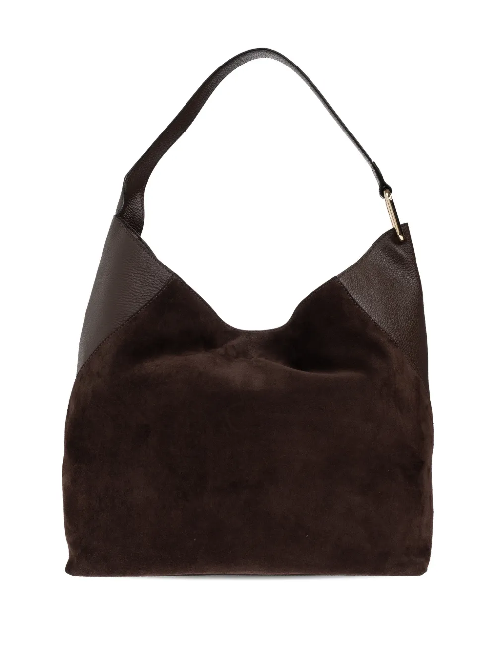 Furla Grote Tara suède schoudertas Bruin