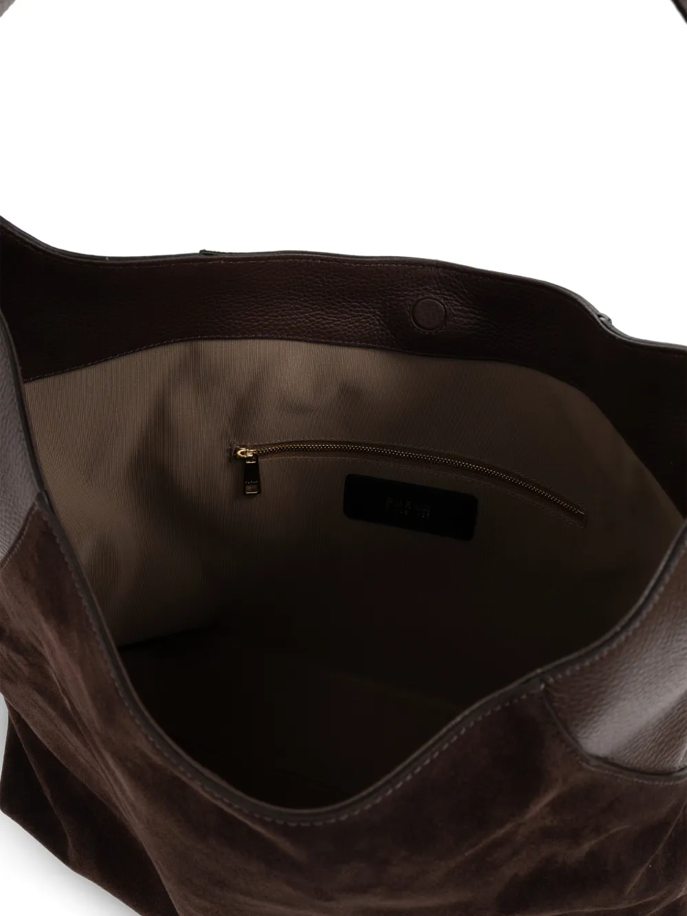 Furla Grote Tara suède schoudertas Bruin