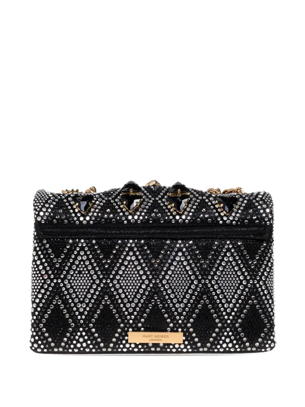 Kurt Geiger Medium Kensington Jewel-embellished Clutch Bag In Black