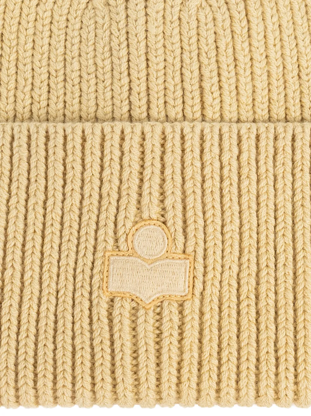 ISABEL MARANT Geribbelde muts met logo Geel