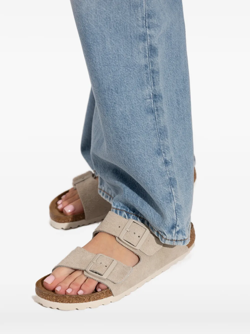 Birkenstock Arizona sandalen met gesp Beige