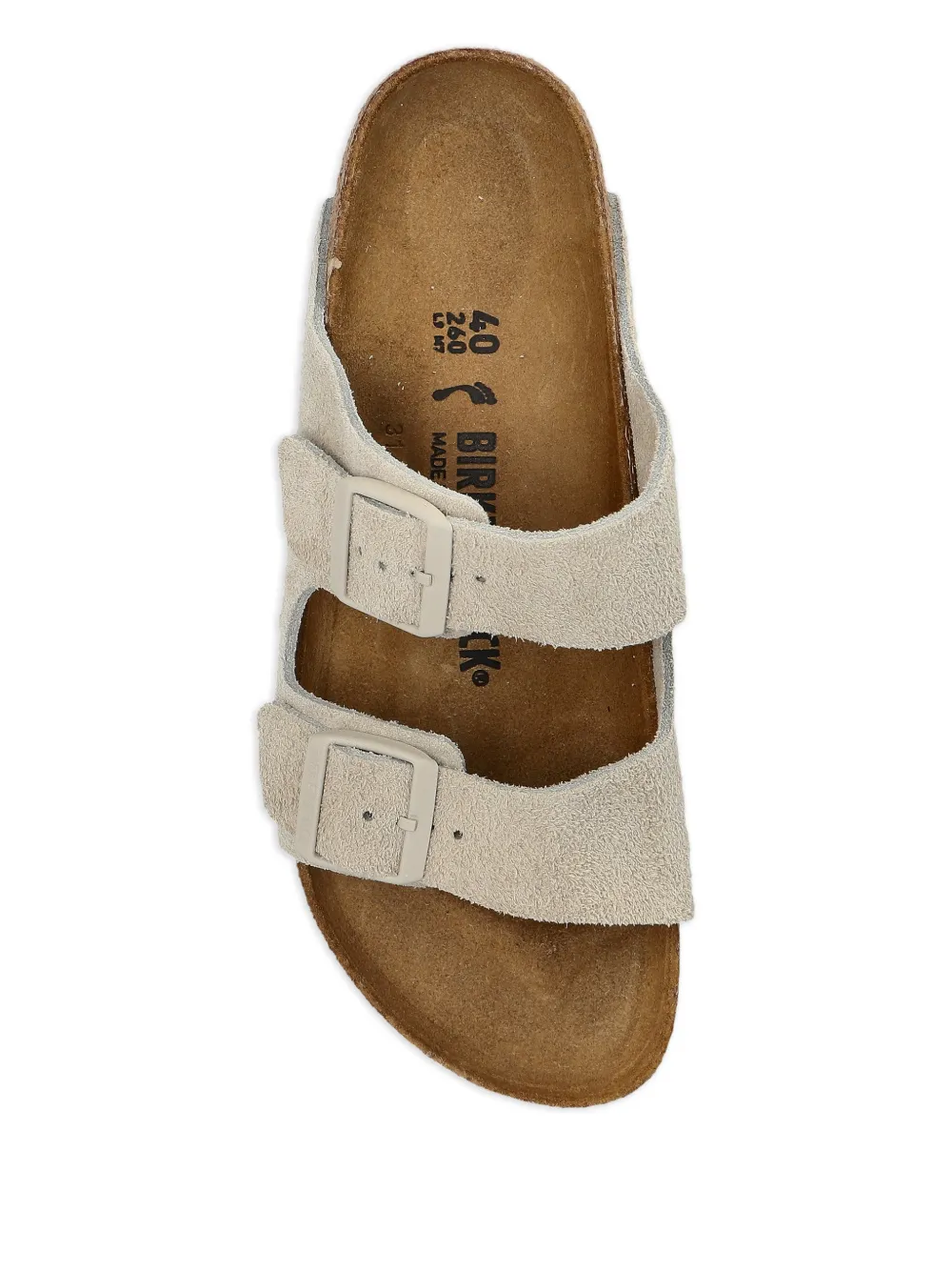  Birkenstock Arizona Buckled Suede Sandals - Neutrals 