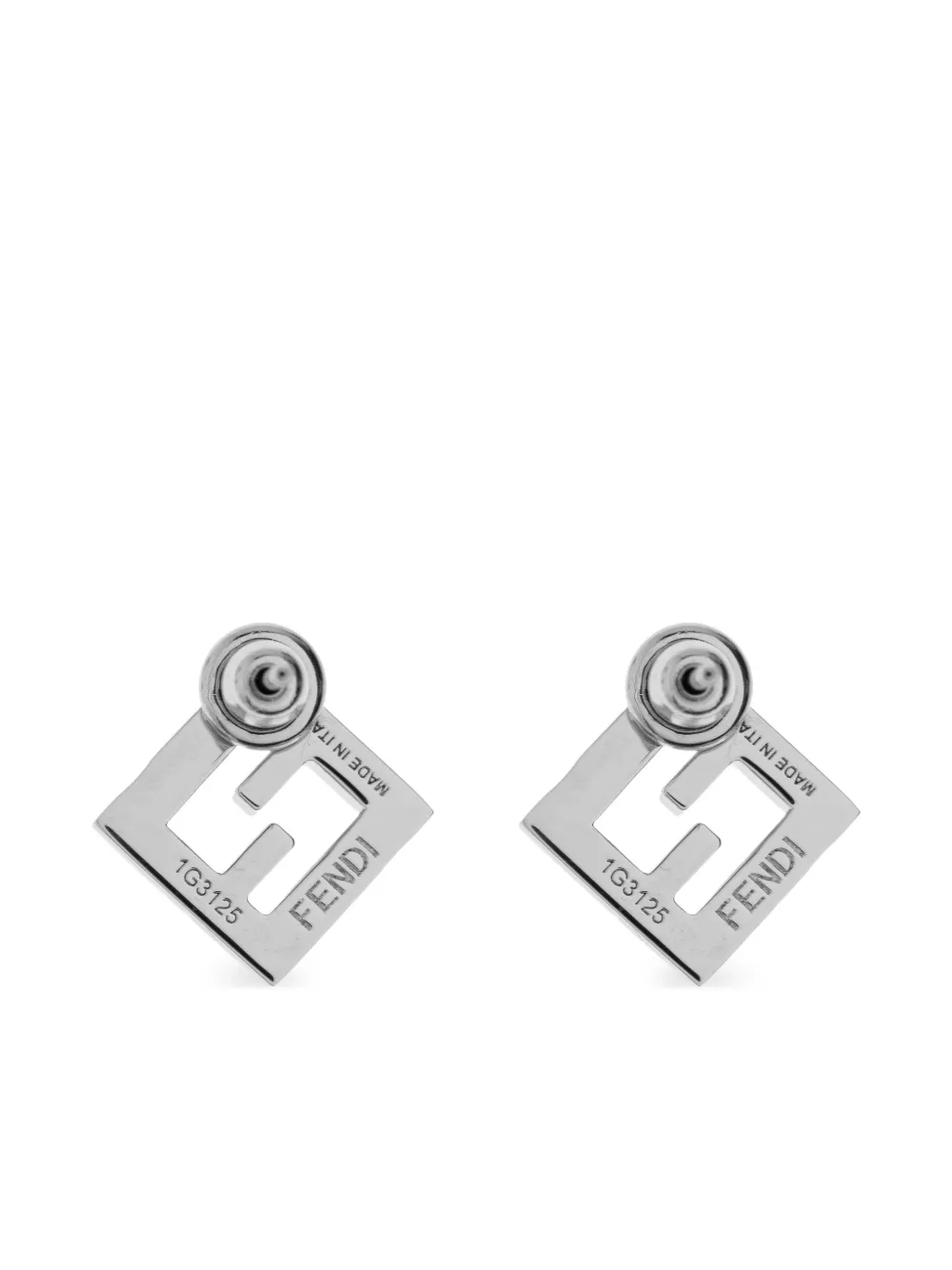  Fendi Forever Crystal-embellishment Earrings - Silver 