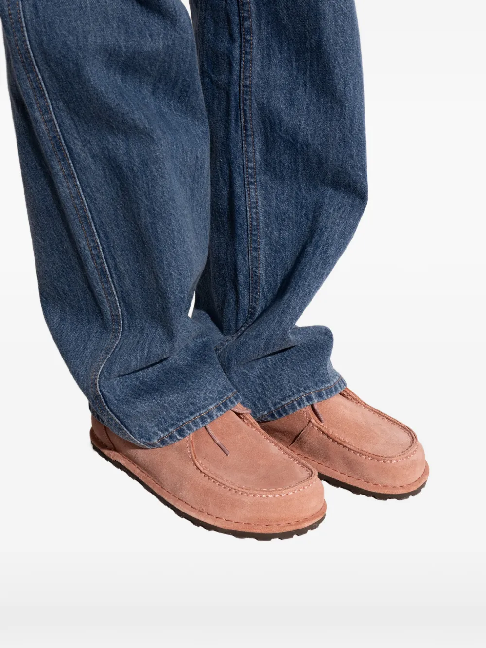 Birkenstock Utti lace-up suede loafers Roze