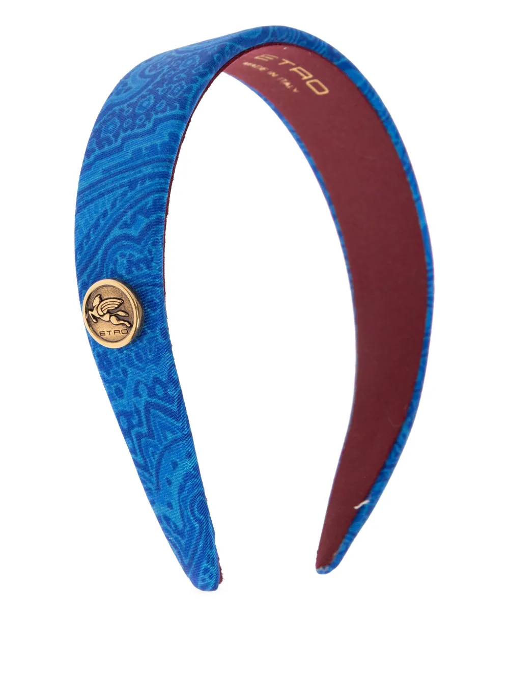 ETRO patterned logo-plaque headband - Blu