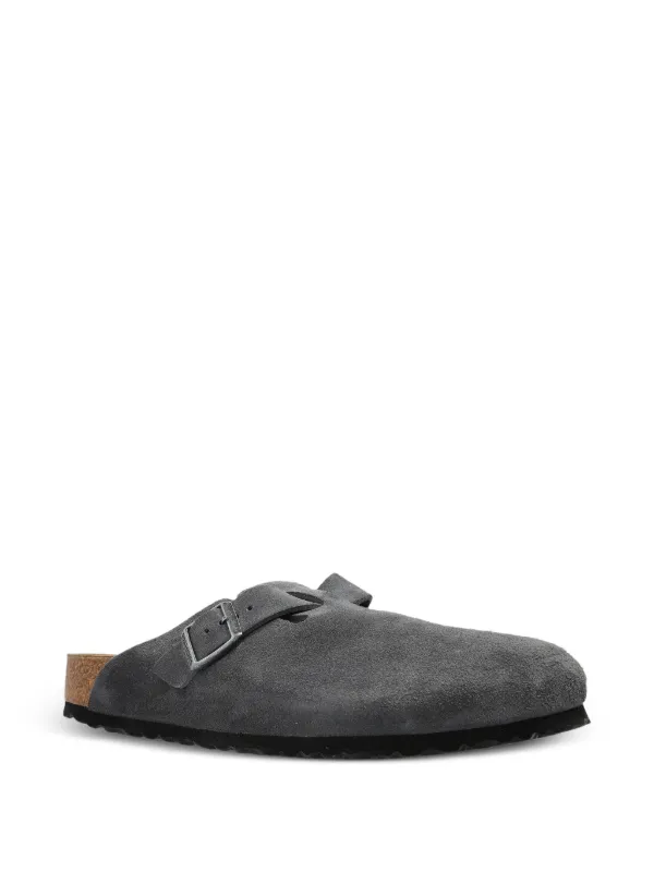 Birkenstock Boston スエード クロッグサンダル | グレー | FARFETCH JP