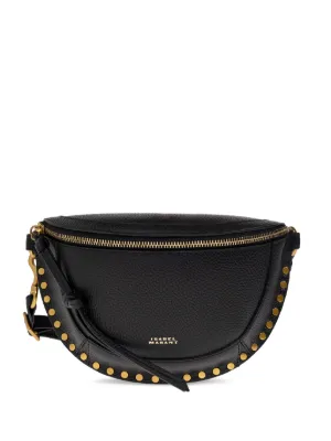 ISABEL MARANT Skano Leather Belt Bag | Black | FARFETCH BE