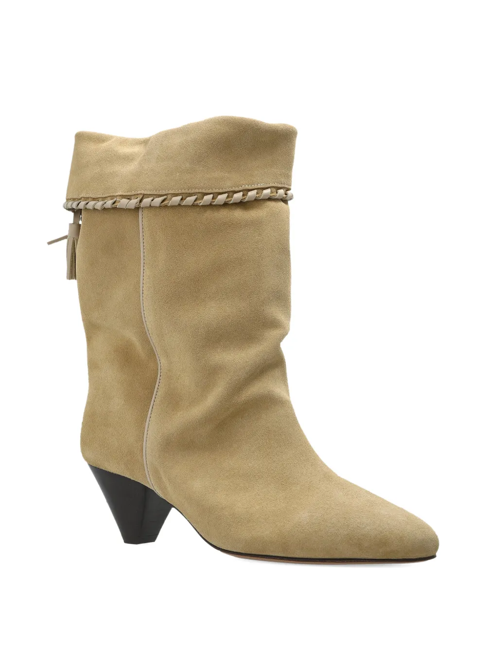ISABEL MARANT Dalby braided-detail pointed-toe boots Beige