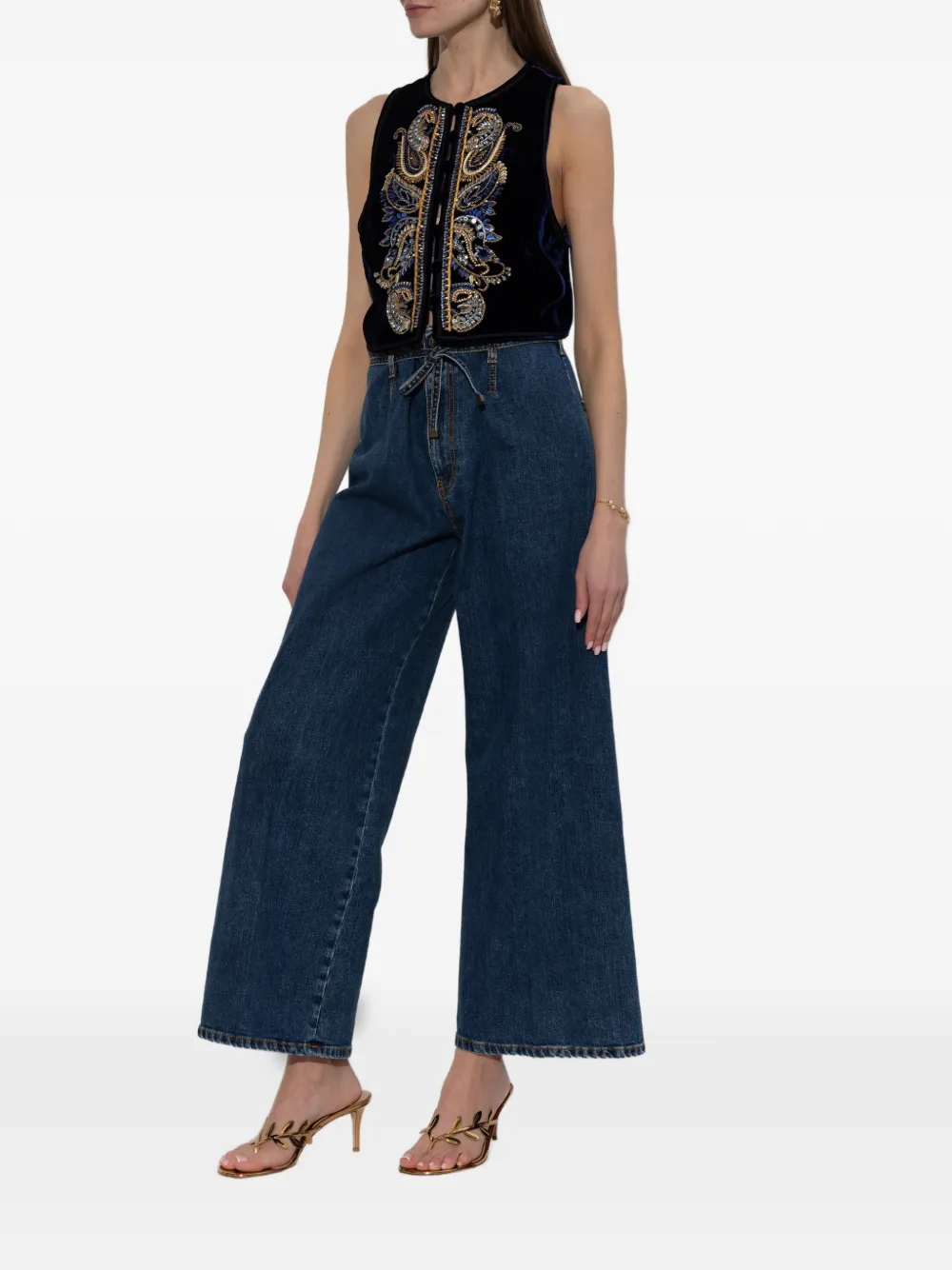 ETRO logo-embroidered jeans - Blauw