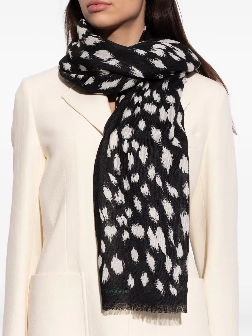 Givenchy Sjaal met abstract patroon Zwart