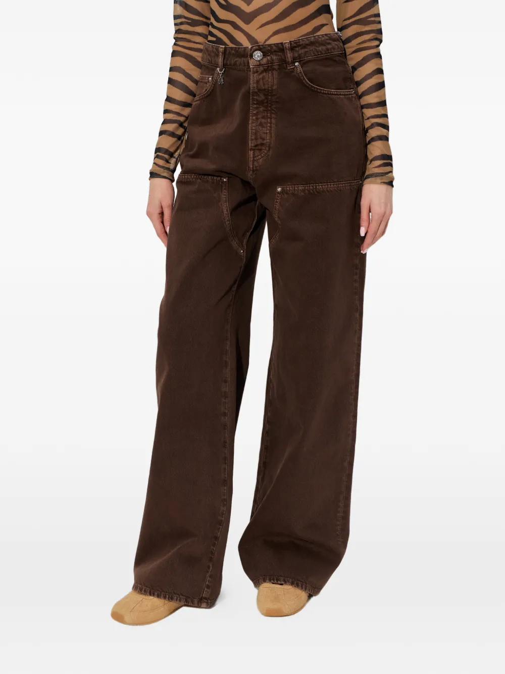  Amiri Logo-charm Jeans - Brown 