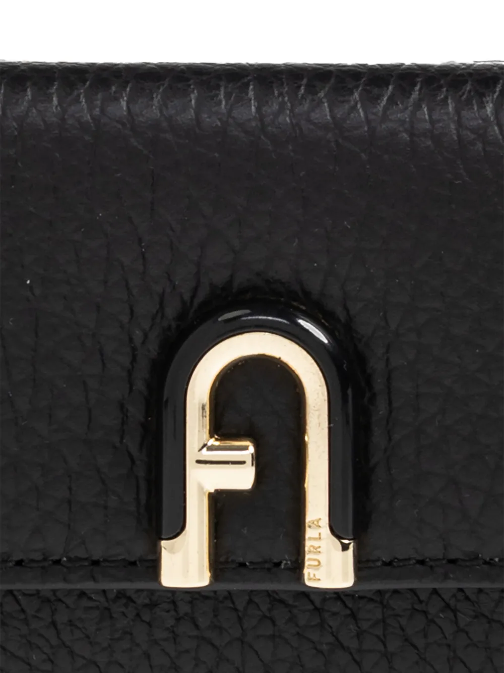 Furla Kleine Idea portemonnee met logoplakkaat Zwart