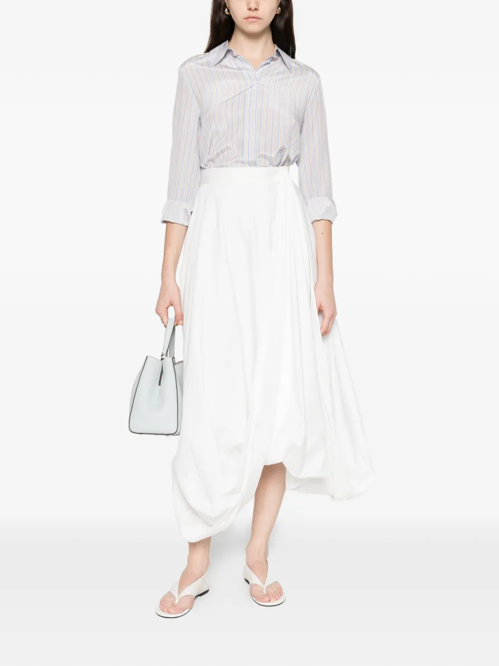 Max Mara striped long-sleeve shirt - Blauw