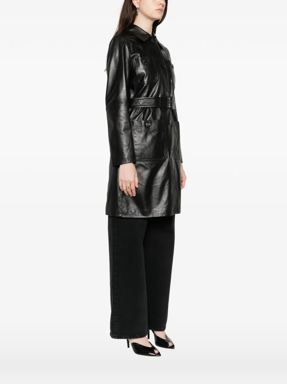  Max Mara Belted Coat - Black 