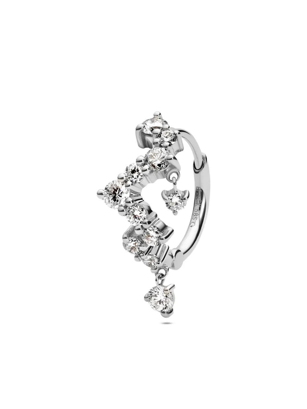 Maria Black 14k Recycled White Gold Sky Lab-grown Diamonds Huggie Earrings In Metallic