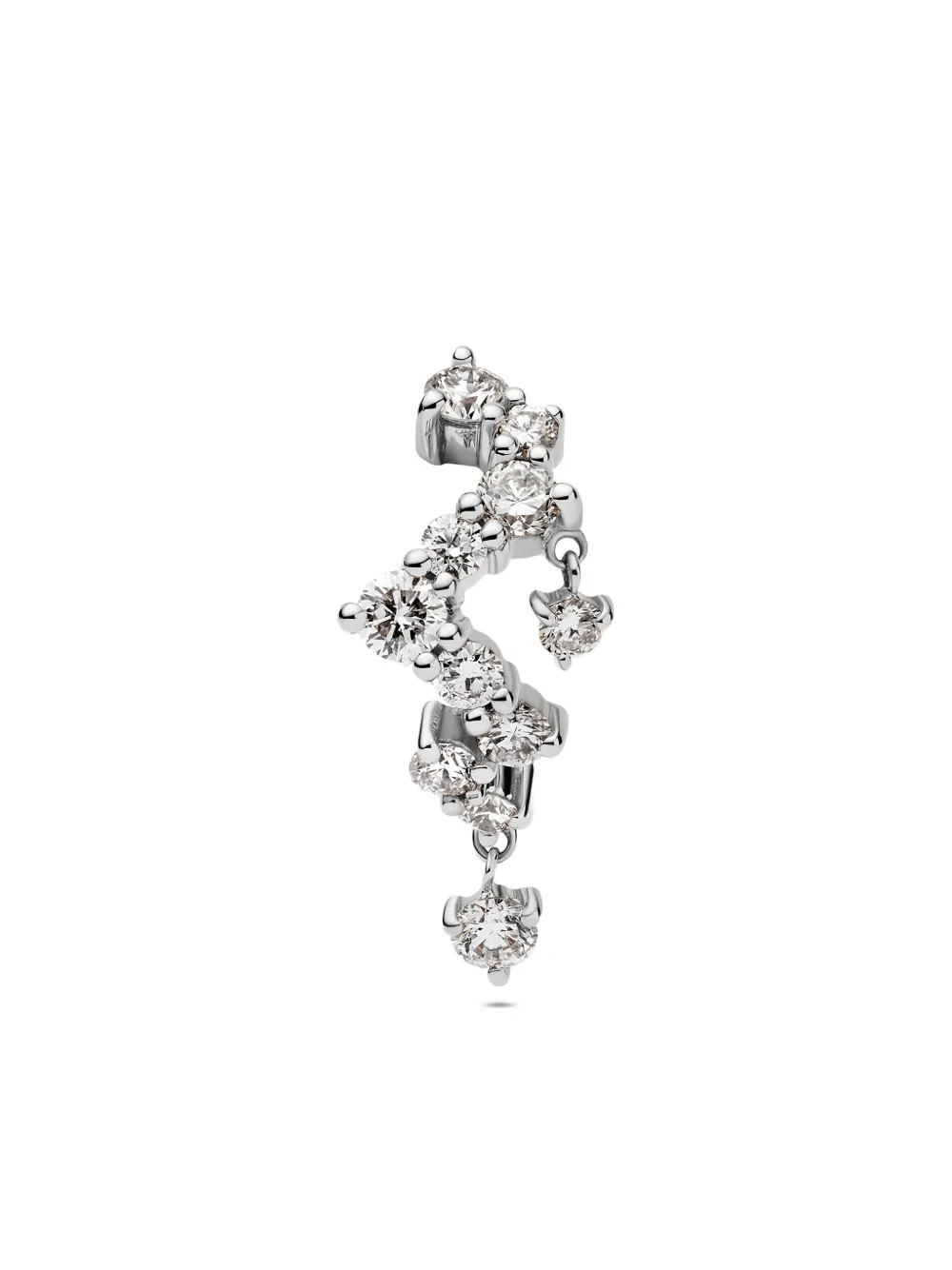 Maria Black 14k Recycled White Gold Sky Lab-grown Diamonds Huggie Earrings In Metallic