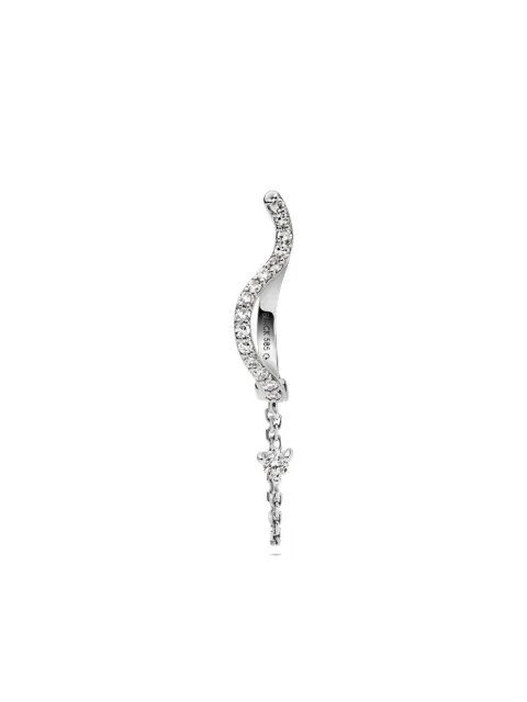 Maria Black 14K recycled white gold Versailles lab-grown diamonds drop huggie earring