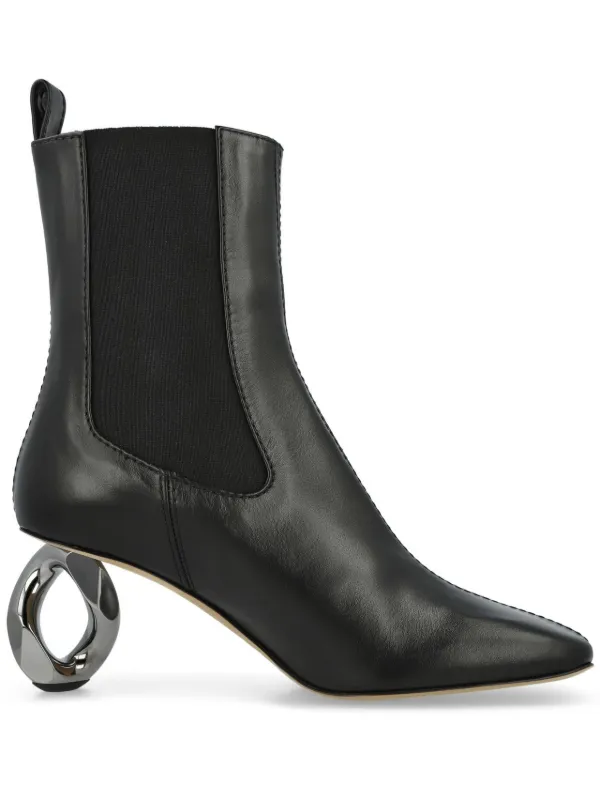 JW Anderson チェーンヒール チェルシーブーツ | ブラック | FARFETCH JP
