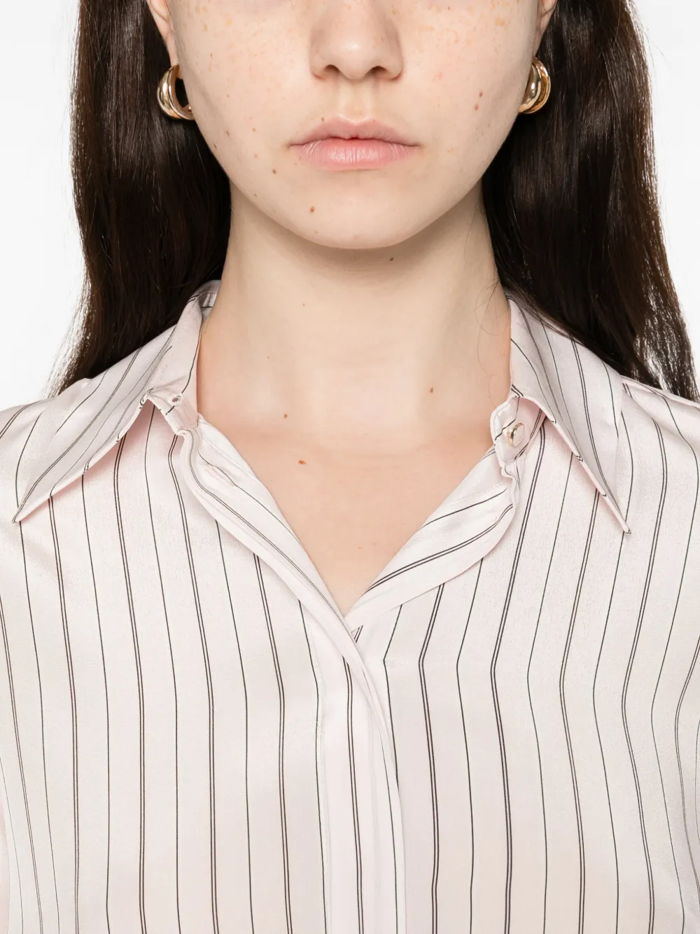 Max Mara Flirt gestreepte blouse met lange mouwen Beige