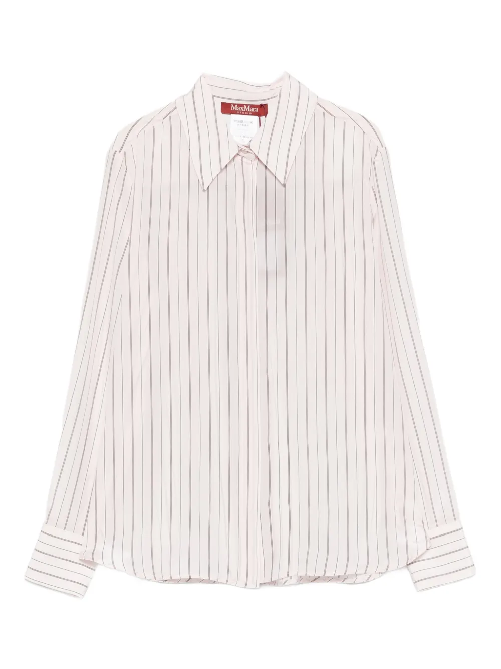 Max Mara Flirt Striped Long-sleeved Shirt In White