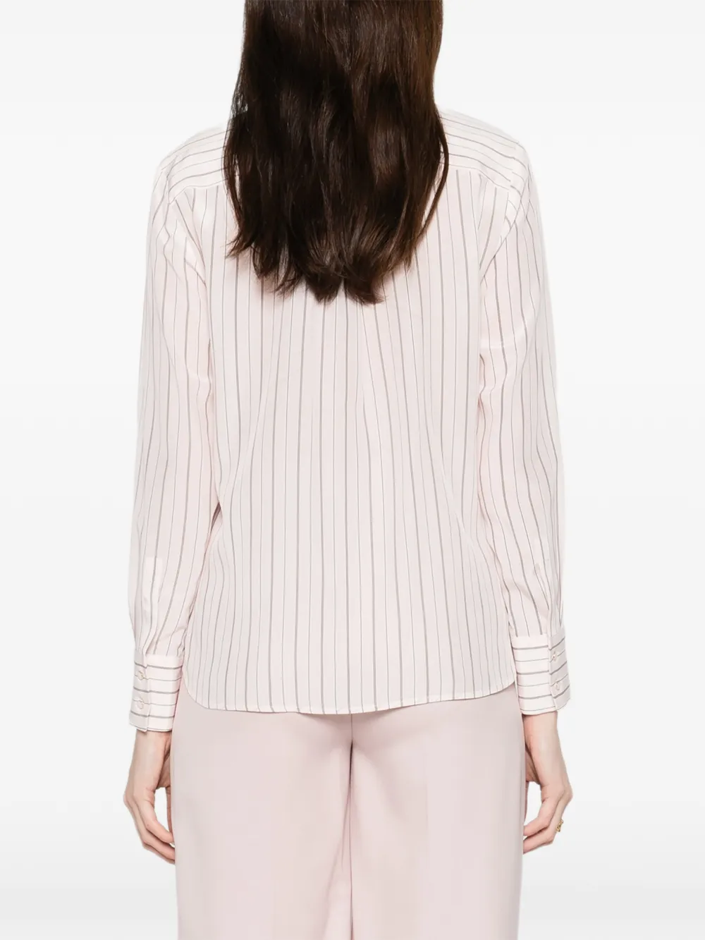 Max Mara Flirt gestreepte blouse met lange mouwen Beige