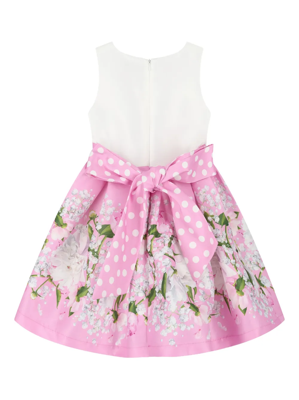 MAMA LUMA KIDS Satijnen jurk met bloemen Wit