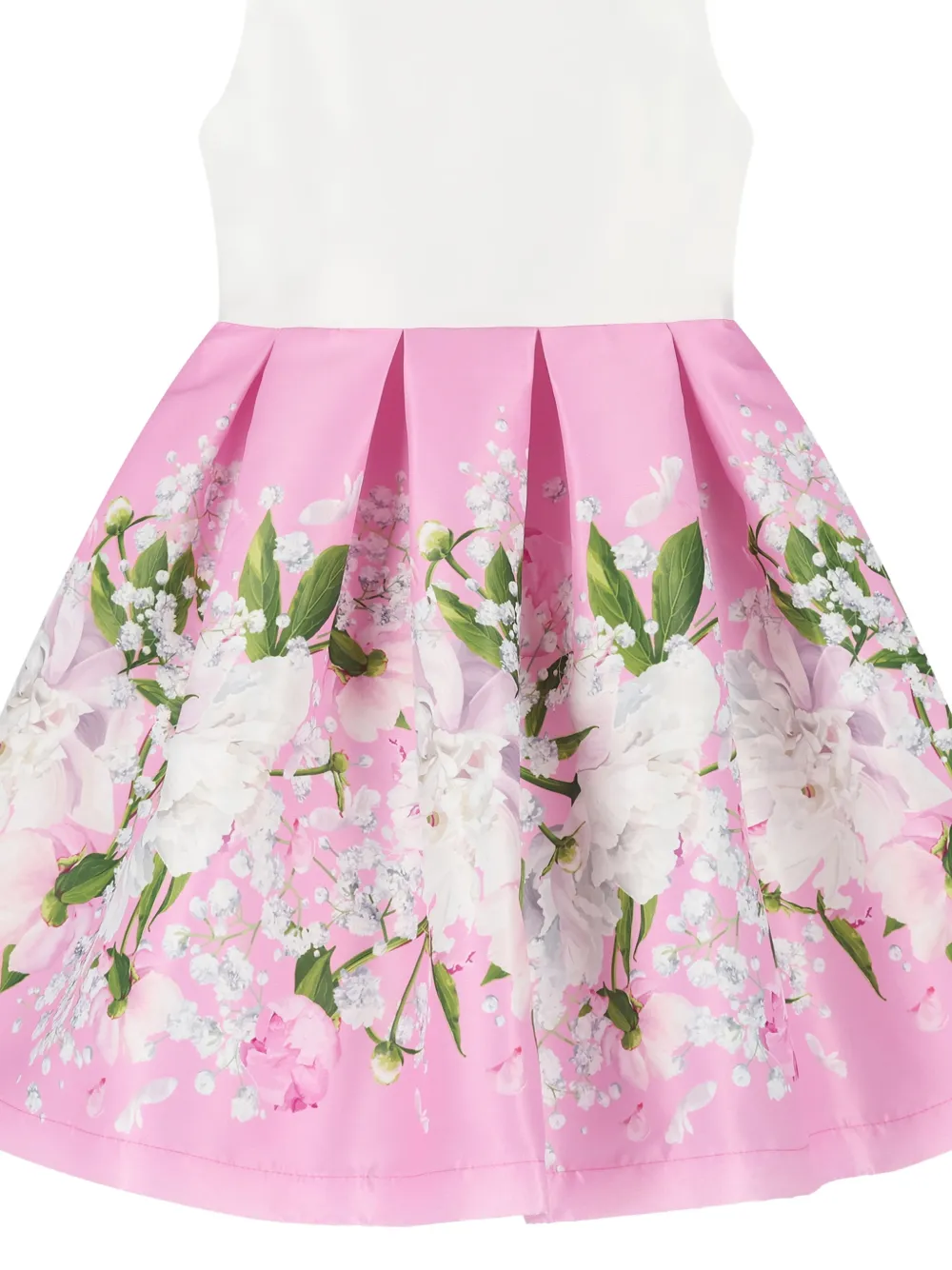 MAMA LUMA KIDS Satijnen jurk met bloemen Wit