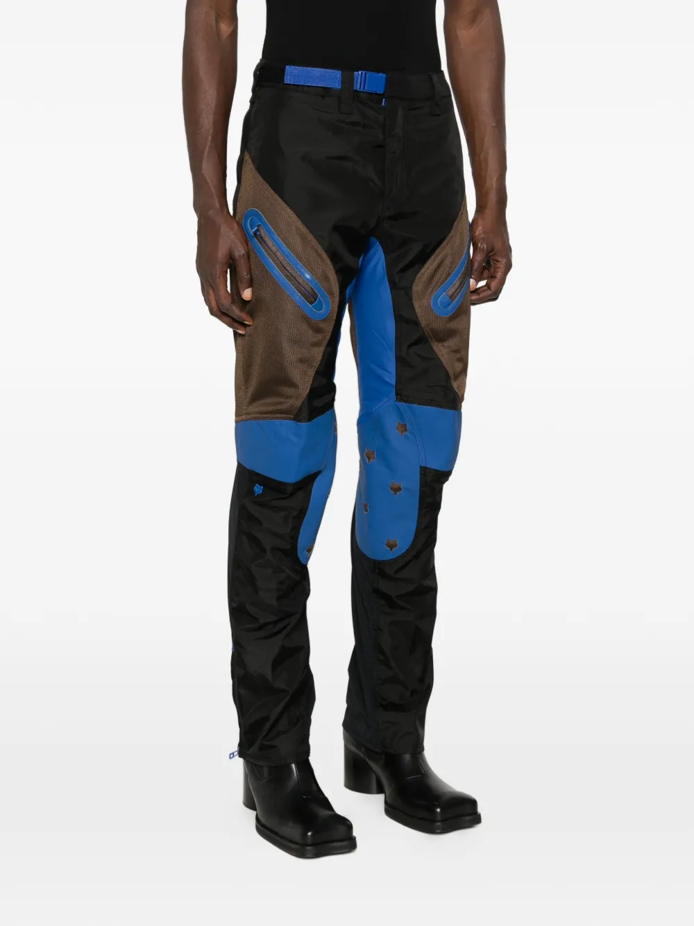 Kiko Kostadinov x Fox Lab broek met vossenpatroon en rits Zwart