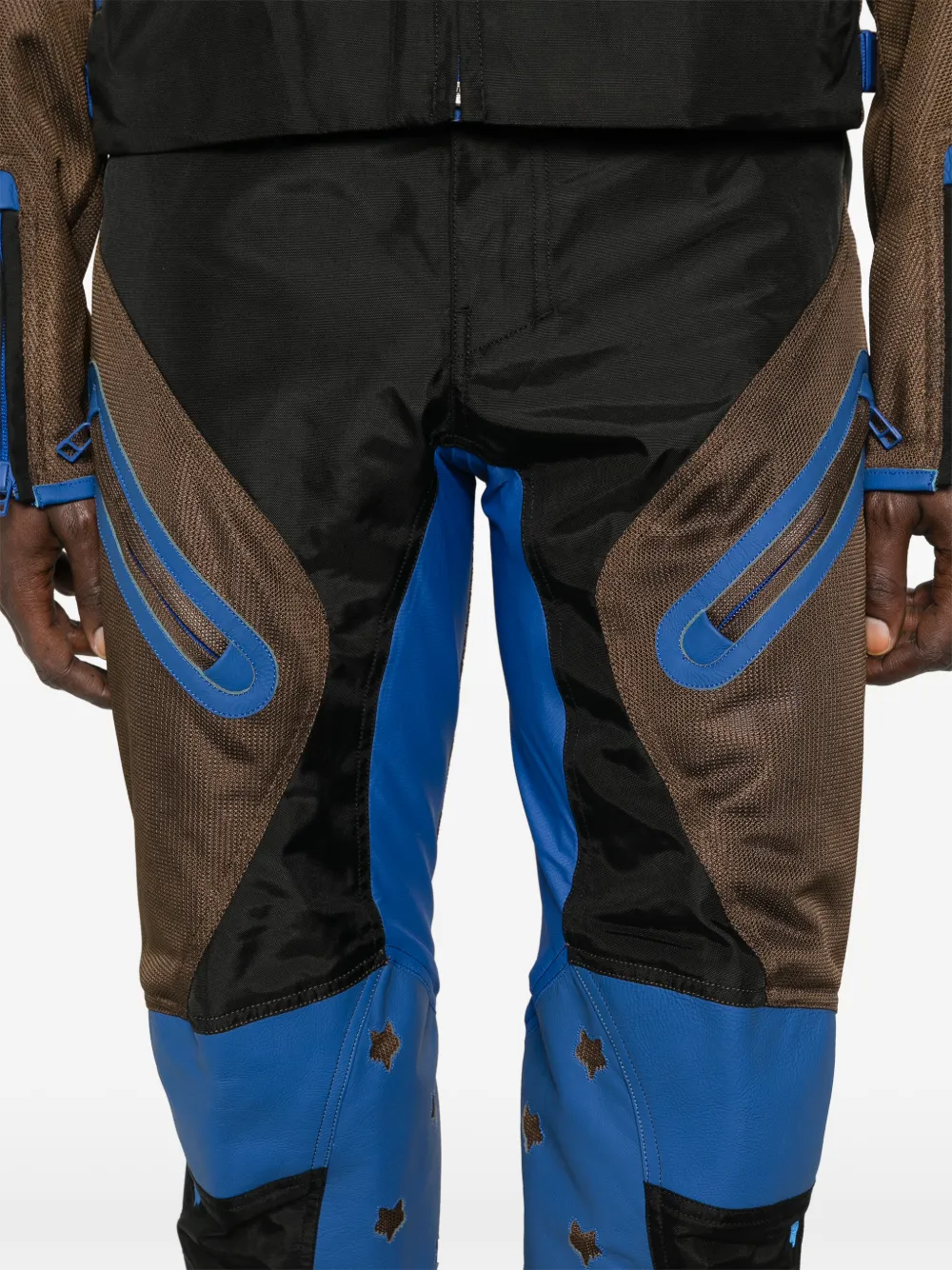 Kiko Kostadinov x Fox Lab broek met vossenpatroon en rits Zwart