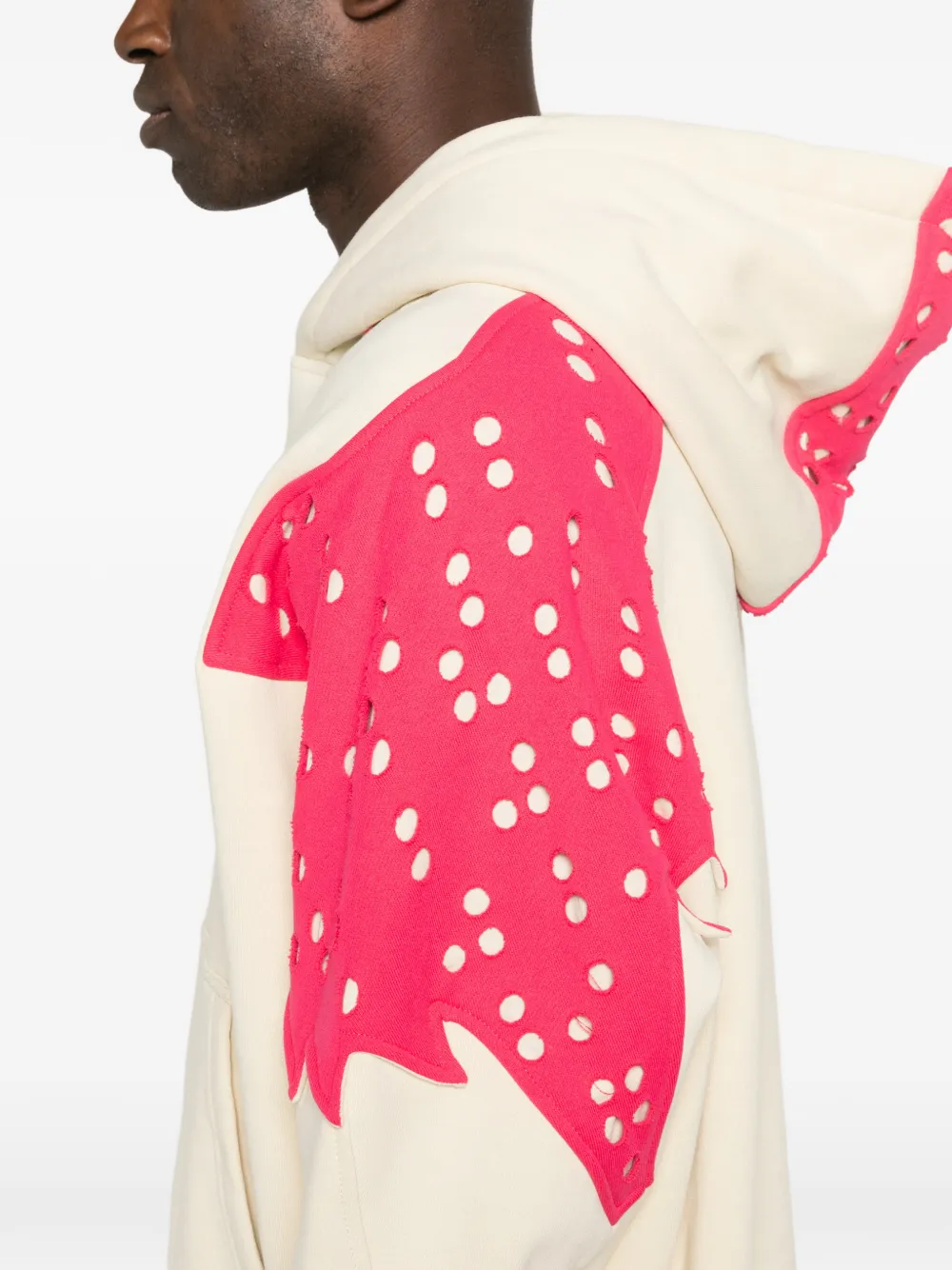 Kiko Kostadinov x Fox Lab Perforated Fox Fleece Hoodie | Neutrals
